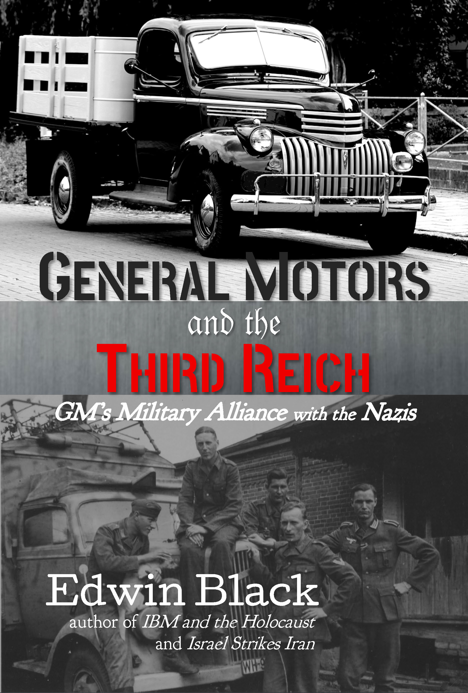 cover image with text, trucks, and German soldiers